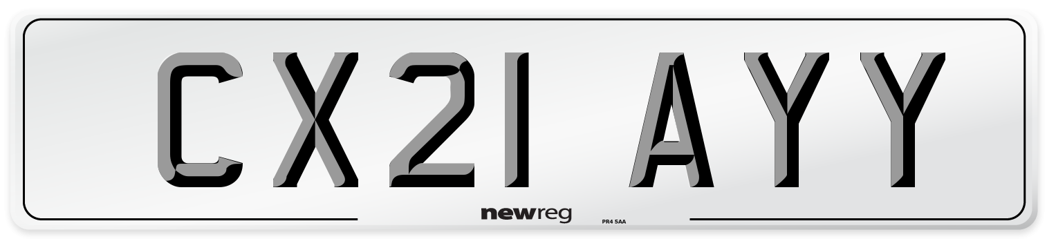 CX21 AYY Number Plate from New Reg